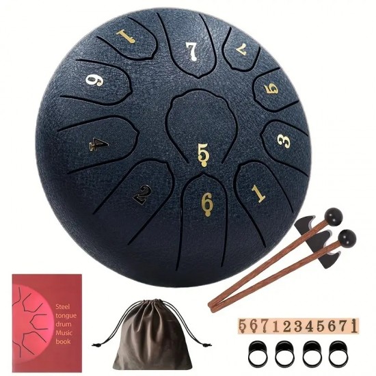 Tongue Drum 6" (15cm)  11 notes Blue