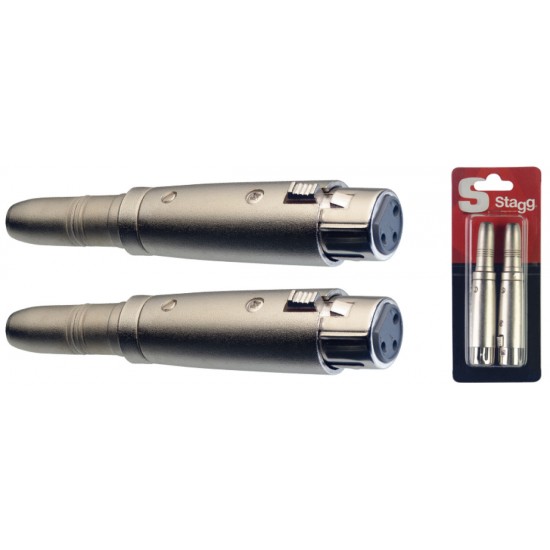  Female stereo jack / female symetrical XLR adaptor Stagg AC-XFPFH (2pcs)