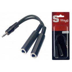 Audio vads splitter stereo mini/m - 2x stereo/f YC-0,1/1J2PFSH Stagg Y-adapteris