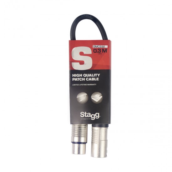 Microphone cable XLR / XLR,30 cm, Stagg SMC030