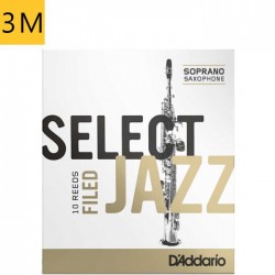 Soprāna saksofona mēlīte 3 Medium Daddario Select Jazz Filed (1 gb)  