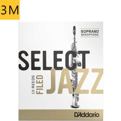 Soprāna saksofona mēlīte 3 Medium Daddario Select Jazz Filed (1 gb)  