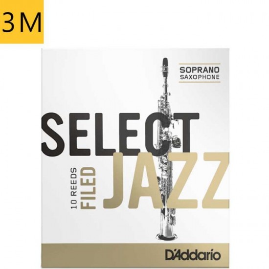Soprāna saksofona mēlīte 3 Medium Daddario Select Jazz Filed (1 gb)  