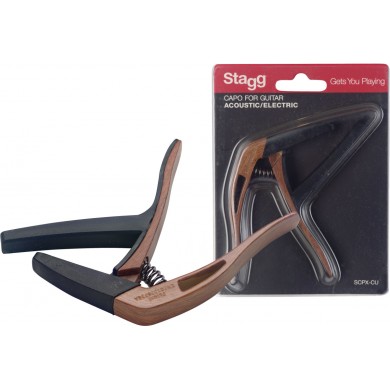 Capo for acoustic/electric guitar Stagg SCPX-CU DKWOOD