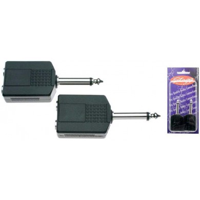 One-piece adaptor - 2 x stereo phone jacks to 1 x mono phone plug Stagg AC-PM2PFH
