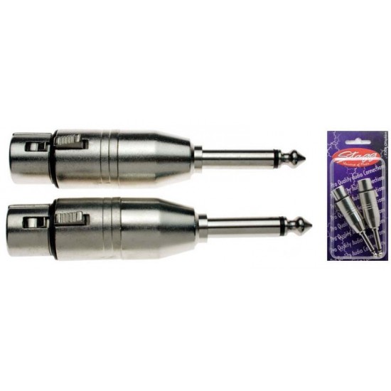 Male mono phone-plug/assymetrical female XLR adaptor Stagg AC-XFPMH (2pcs)