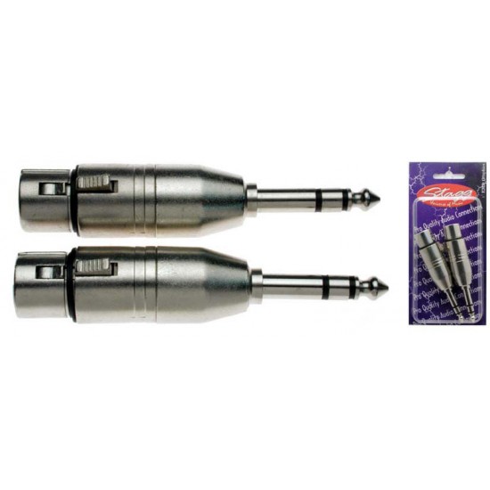2 x Male stereo phone-plug/symetrical female XLR adaptor Stagg AC-XFPMSH
