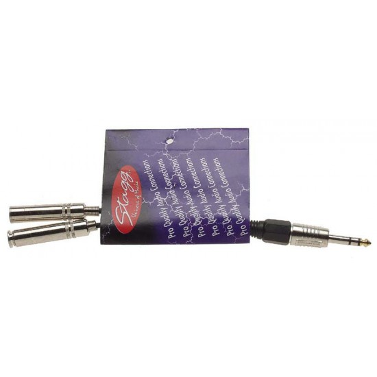 Adaptor cable stereo plug/m - 2xmono plug/f Stagg YC-0,1/1PS2PFH