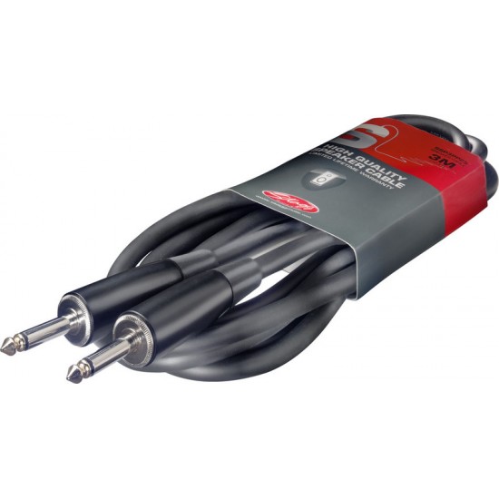 Speaker cable 1,5 m, 2*2.5mm jack/jack, Stagg SSP1,5PP25