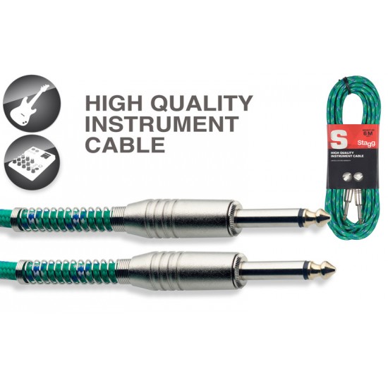 Ģitāras Instrumentu vads jack-jack 6m SGC6VT GR Stagg kabelis