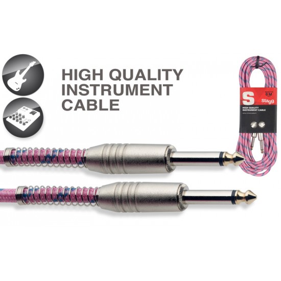 Ģitāras Instrumentu vads jack-jack 6m SGC6VT PK Stagg kabelis