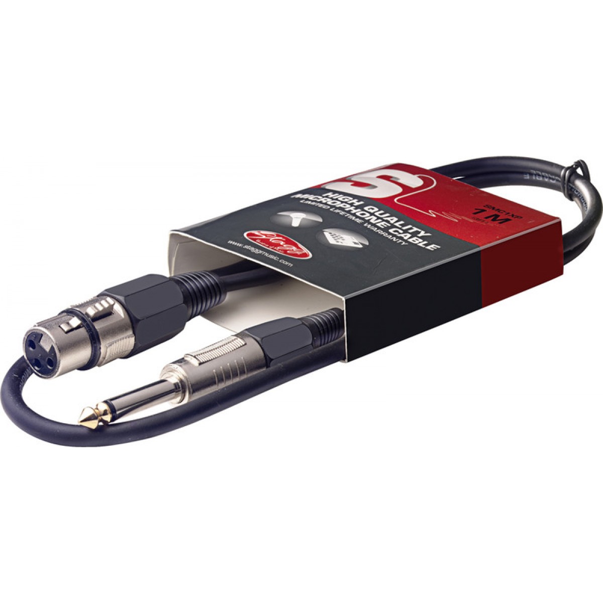 Mikrofona kabelis - XLR/džeks, 1 m, Stagg SMC1XP