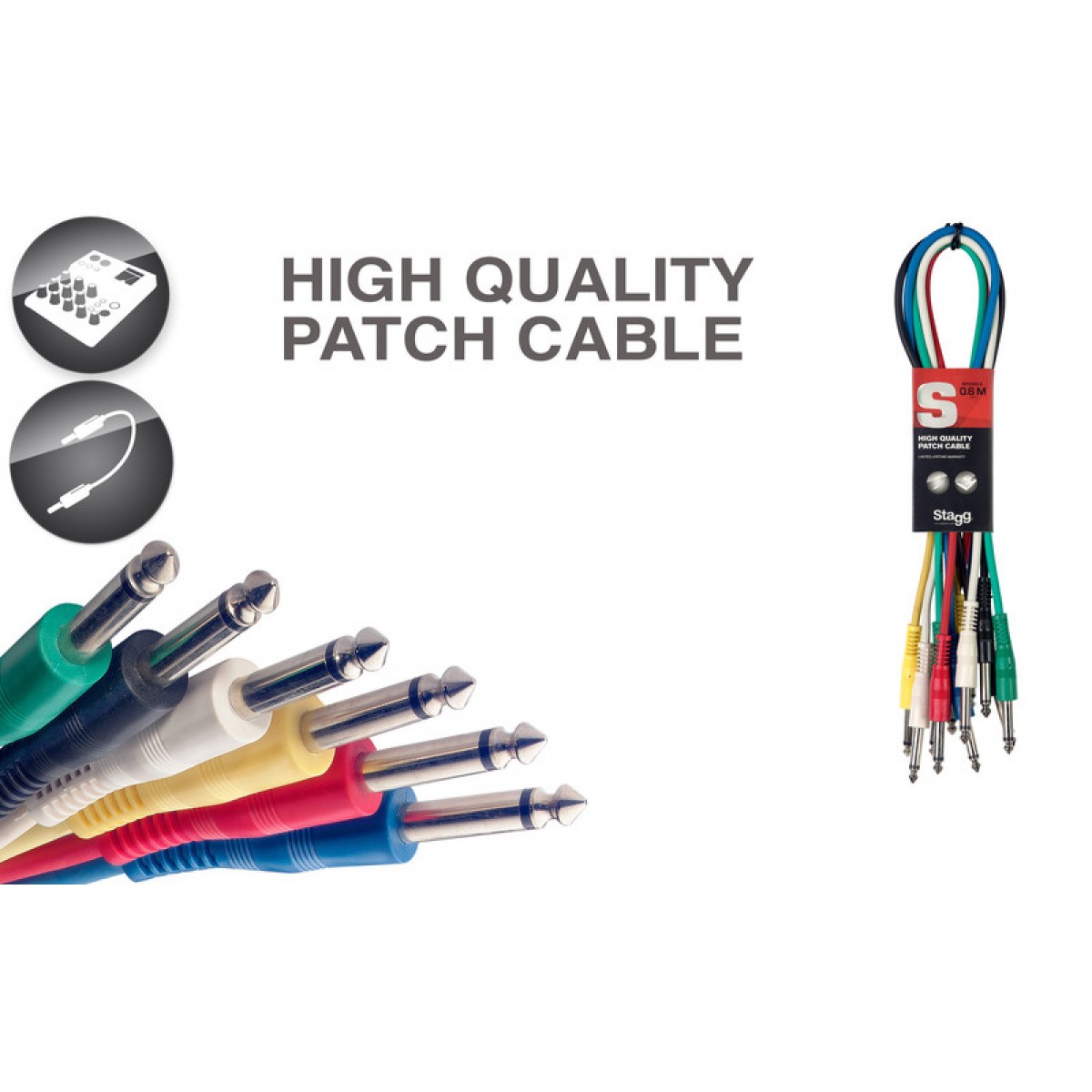 Kabelis jack/jack 30cm SPC030 E Stagg (1gab.)