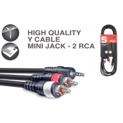 Y-Kabelis, stereo mini Jack/m - 2x RCA/m, 3m, SYC3/MPSB2CM E Stagg