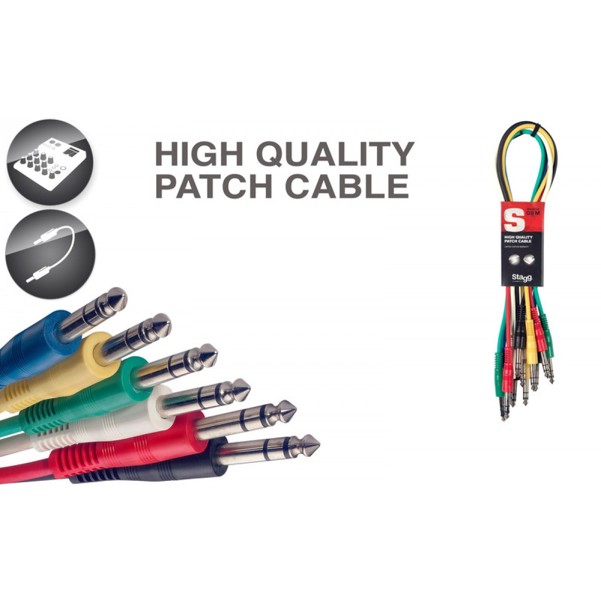 Kabelis stereo jack/stereo jack 30cm SPC030S E Stagg (1gab.)