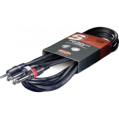 Y-Kabelis, mini stereo jack/m - 2x jack/m, 3m Stagg SYC3/MPSB2P E