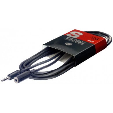 Audio cable Stagg jack 3.5mm(M) / 3.5mm (F), 3m, SAC3MPSMJS