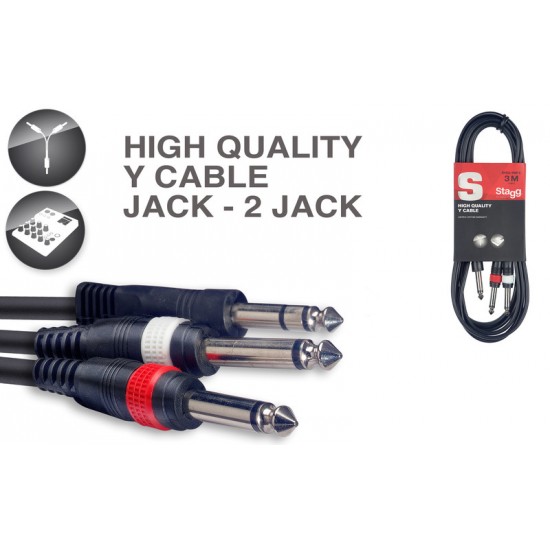 Y cable Jack / Jack, 3 m, Stagg SYC3/PS2P E