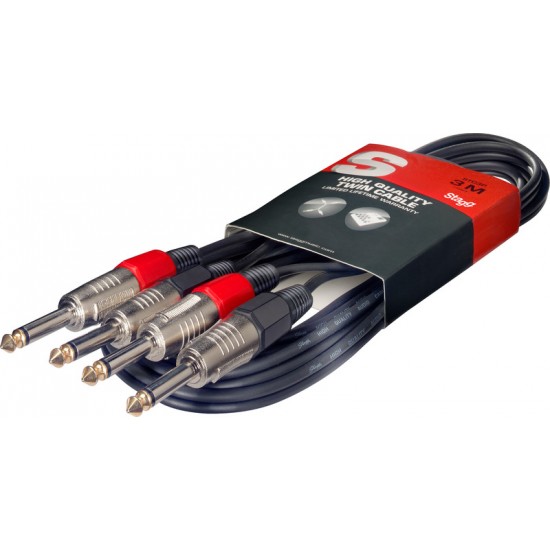 Twin cable Jack / Jack, 10 m ,Stagg STC10P