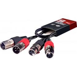 Twin vads XLR/XLR, 60 cm, Stagg STC060XMXF