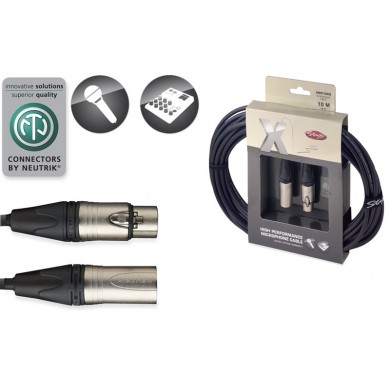 Profesionālais mikrofona kabelis XLR/XLR, 10 m, Stagg XMC10XX