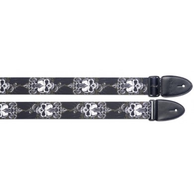 Guitar strap Stagg STE BLACK SKULL