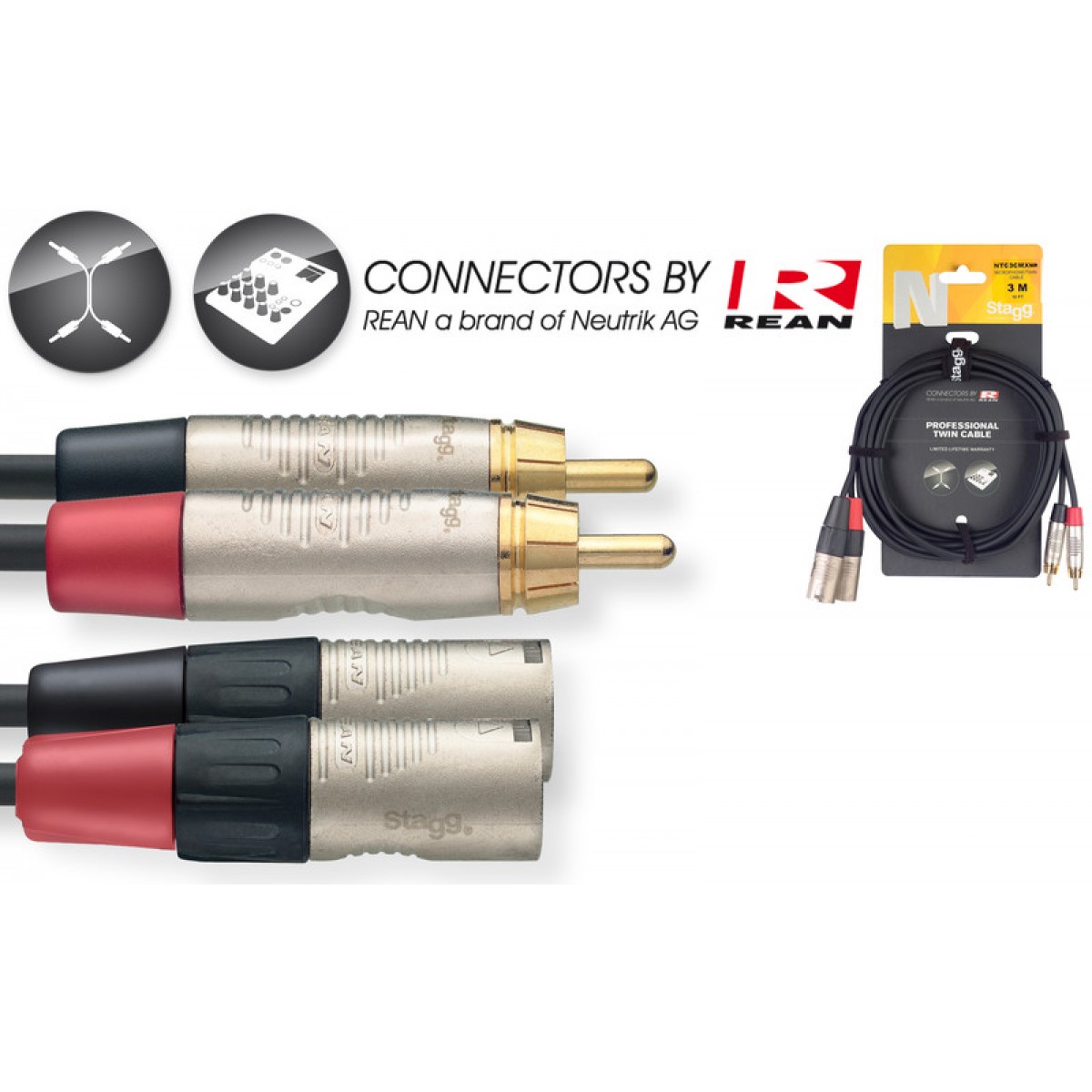 Kabelis Stagg NTC3CMXMR