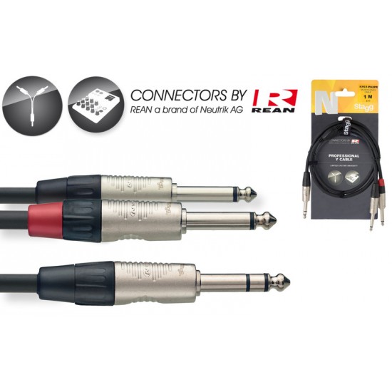 Y cable REAN Jack / Jack, 1 m, Stagg NYC1/PS2PR