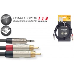 Y-Kabelis, stereo mini jack/m - 2x RCA/m, 3m, Stagg NYC3/MPS2CMR