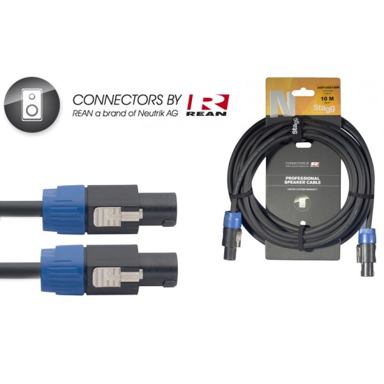 Speaker cable 10m, 2x1.5mm2 REAN SPK/SPK, Stagg NSP10SS15BR