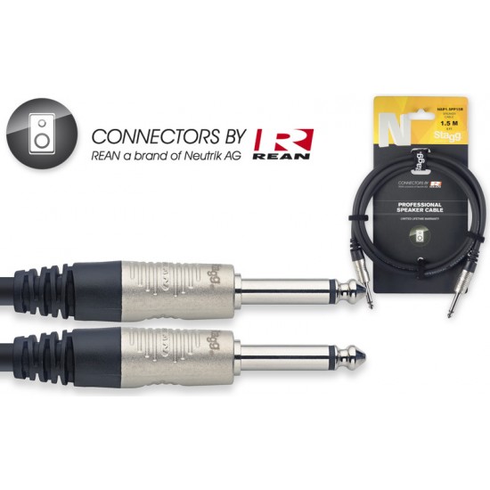 Speaker cable  REAN Jack/Jack, 1,5 m, Stagg NSP1,5PP15R