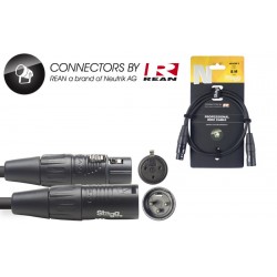 DMX kabelis, XLR/m-XLR/f (3 pins), 5 m (16"), N sērija NDX5R-3 Stagg REAN connectors