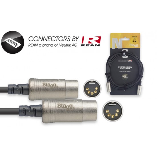 MIDI Cable Stagg NMD3R, 3 m