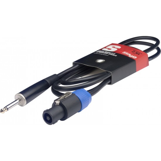 Speaker cable 2m, 2x1.5mm SPK / jack, Stagg SSP2SP15