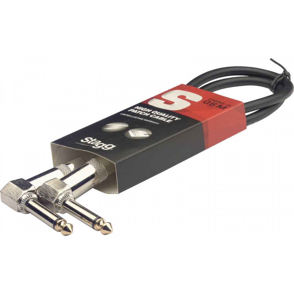 Patch Cable jack 90°/ jack 90°, 60 cm, Stagg SPC060L DL