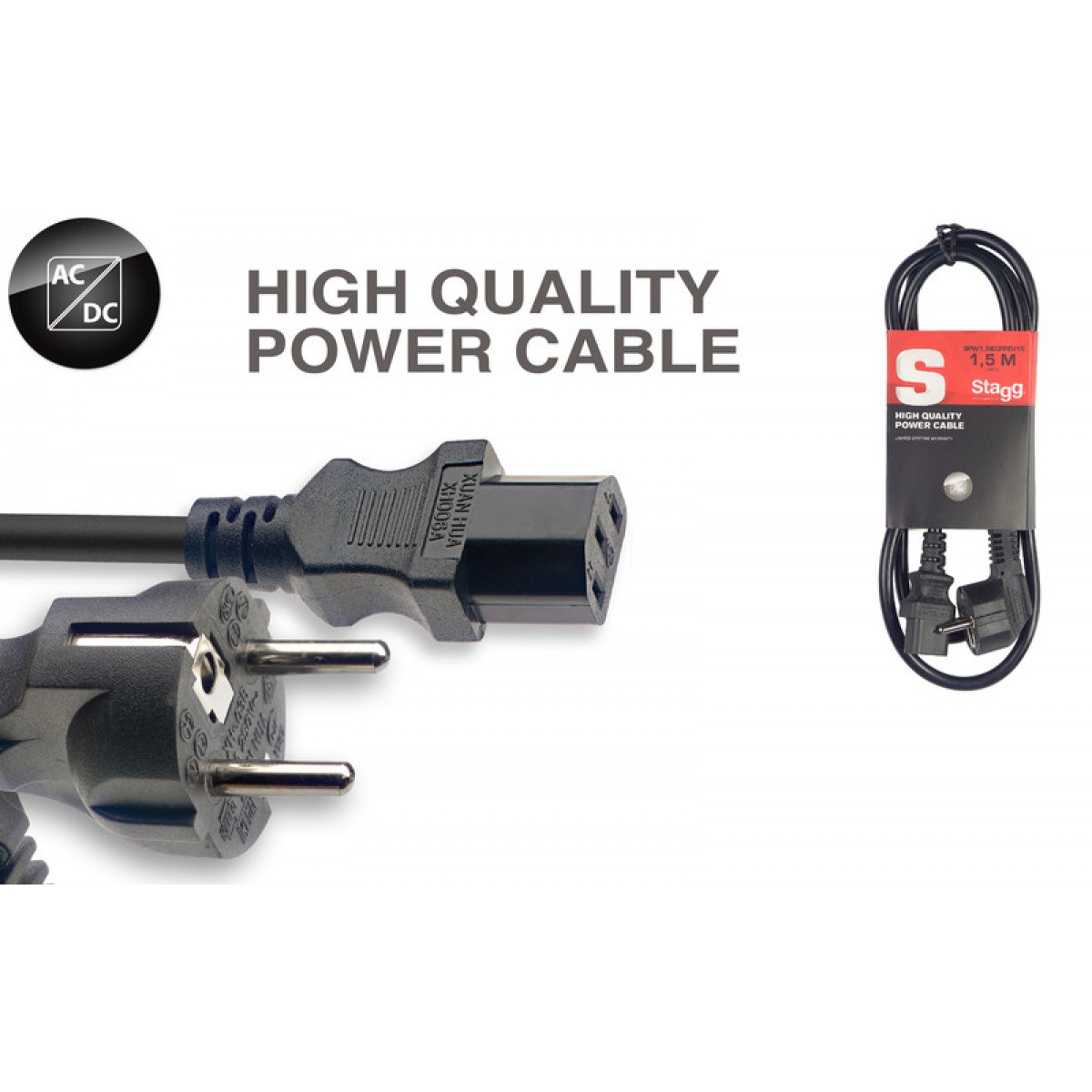 Kabelis Power supply cable 1.5m SPW1,5IECFPEU15 Barošanas kabelis Stagg