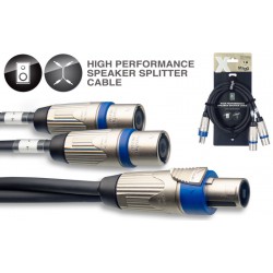Skandu speakon vads 1m, 4x2.5mm2 Splitter, NEUTRIK SpeakON / SpeakON, Stagg  XYC1-SF2SM25C