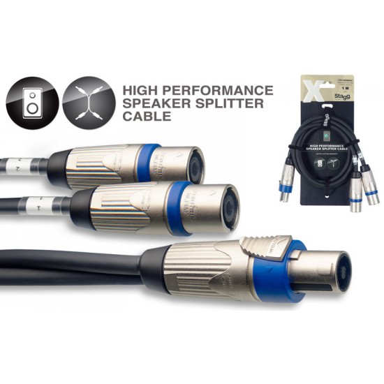 Skandu speakon vads 1m, 4x2.5mm2 Splitter, NEUTRIK SpeakON / SpeakON, Stagg  XYC1-SF2SM25C