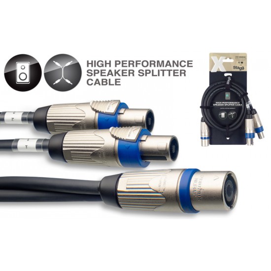 Skandu speakon vads 1m, 4x2.5mm2 Splitter, NEUTRIK SpeakON / SpeakON, Stagg XYC1-SM2SF25C