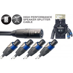 Skandu speakon vads 1m, 8x2.5mm2 Splitter, NEUTRIK SpeakON / SpeakONNEUTRIK SpeakON / SpeakON, Stagg XYC1-S8M4SF25D