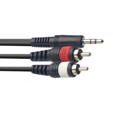Audio Y-kabelis vads, stereo mini jack/m - 2x RCA/m, 1m, SYC1/MPSB2CM E Stagg 