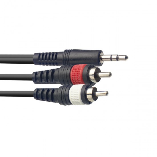Y cable, mini jack/RCA (m/m), 1 m (3') Stagg SYC1/MPSB2CM E