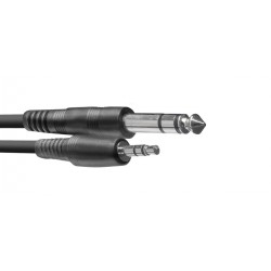 Audio cable, jack/mini jack (m/m), 3 m (10') Stagg SAC3MPSBPS