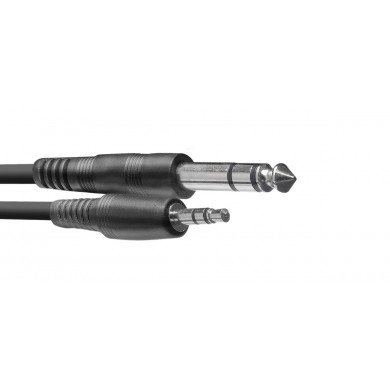 Audio cable, jack/mini jack (m/m), 3 m (10') Stagg SAC3MPSBPS