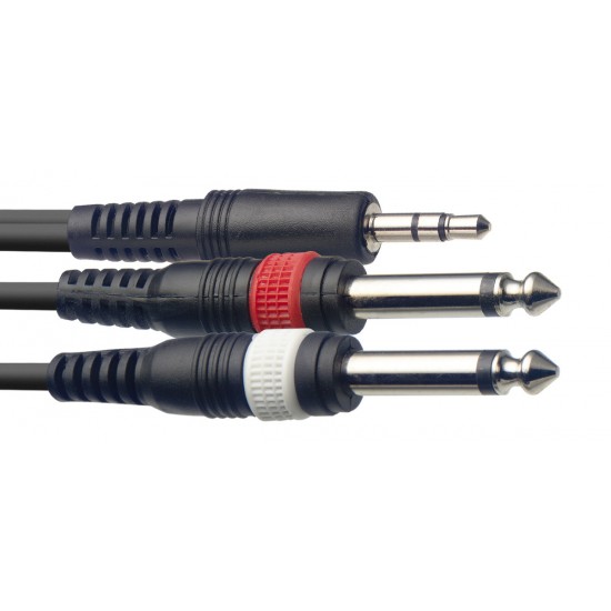 Y cable, mini jack/jack (1m/2m), 2 m (6') Stagg SYC2/MPSB2P E