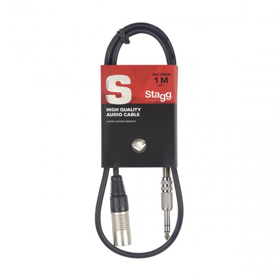 Audio cable, XLR/jack (m/m), 1 m (3'), symmetric Stagg SAC1PSXM DL