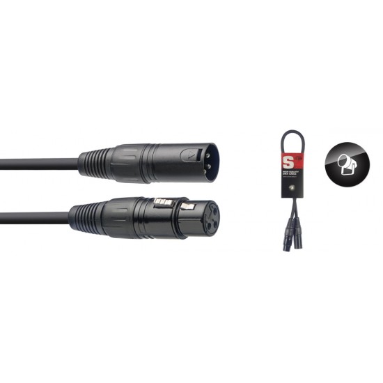 DMX cable, XLR/XLR (m/f), 50 cm (1.6') Stagg SDX0,5-3