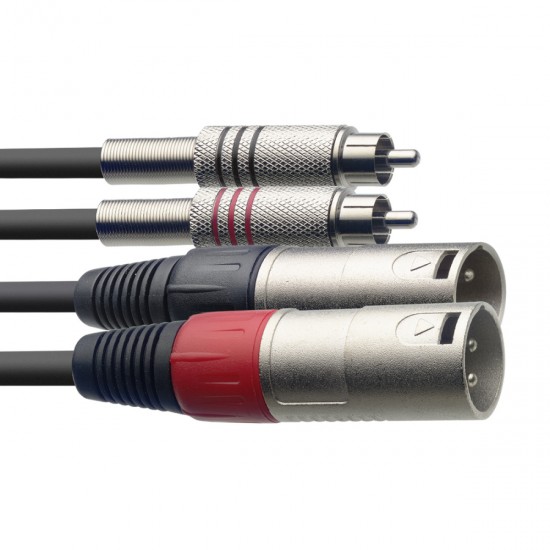Twin cable, XLR/RCA (m/m), 1.5 m (5') STC1,5CMXM Stagg 