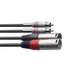 Twin cable, XLR/RCA (m/m), 6 m (20') Stagg STC6CMXM
