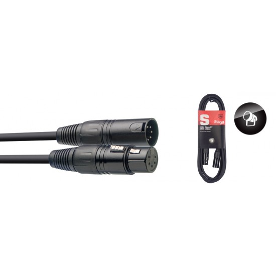 DMX kabelis, XLR/m - XLR/f (5 pins), 3 m (10') SDX3-5 Stagg 